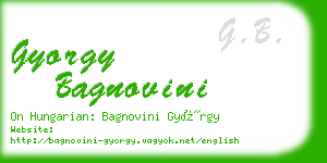 gyorgy bagnovini business card